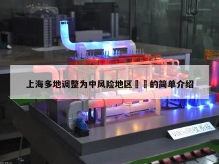 上海多地调整为中风险地区㊙️的简单介绍